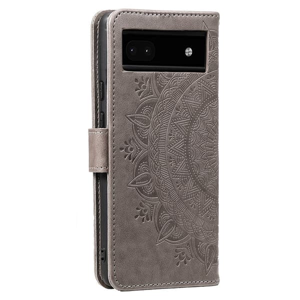 SKALO Google Pixel 8a Mandala lompakkokotelo - Harmaa