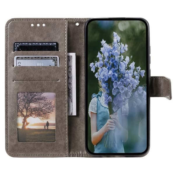 SKALO Google Pixel 8a Mandala lompakkokotelo - Harmaa