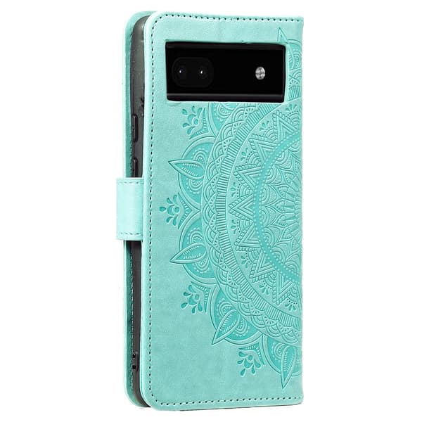 SKALO Google Pixel 8a Mandala lompakkokotelo - Turkoosi