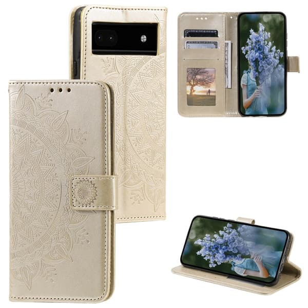 SKALO Google Pixel 8a Mandala Flip Cover - Guld