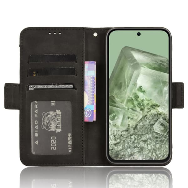 SKALO Google Pixel 8a 6-lokeroa Lompakkokotelo - Musta