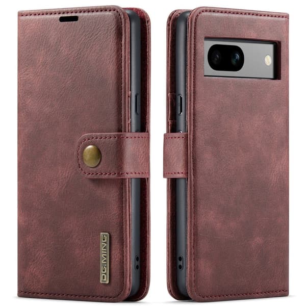 DG MING Google Pixel 8a 2-i-1 Magnet Plånboksfodral - Röd