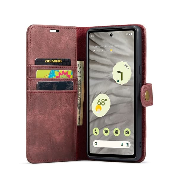 DG MING Google Pixel 8a 2-i-1 Magnet Plånboksfodral - Röd