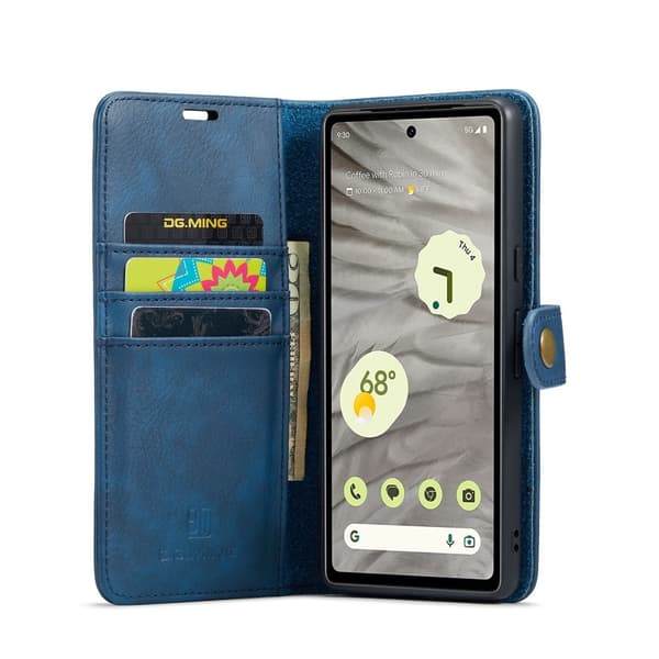 DG MING Google Pixel 8a 2-in-1 magneetti lompakkokotelo - Sininen