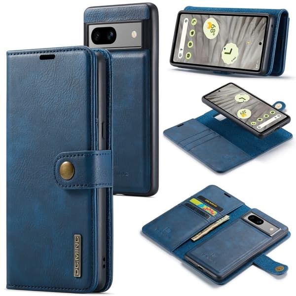 DG MING Google Pixel 8a 2-in-1 magneetti lompakkokotelo - Sininen