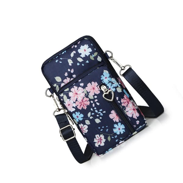 INF Kompakt Multi-Wear Mini telefontaske Multifunktionelt telefoncover Colorful flowers pattern