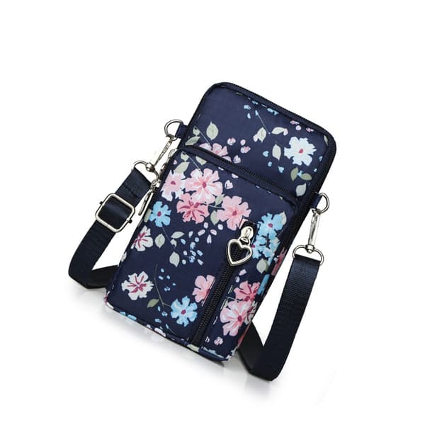 INF Kompakt Multi-Wear Mini telefontaske Multifunktionelt telefoncover Colorful flowers pattern