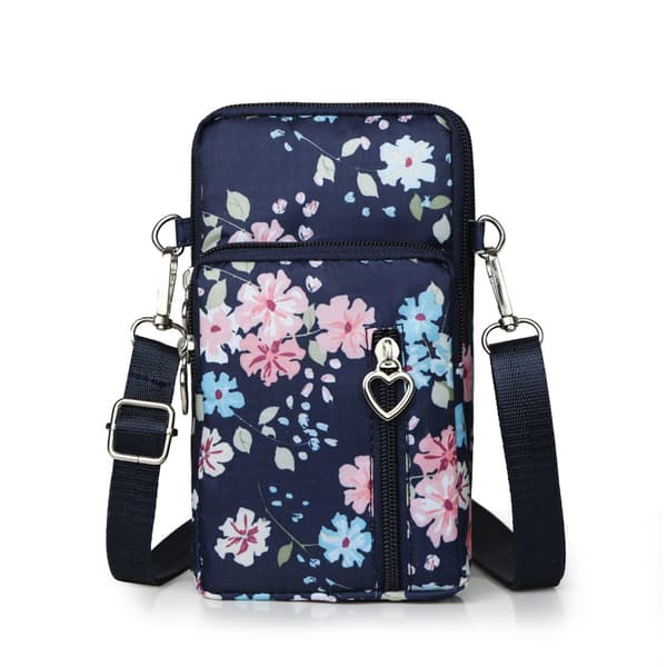 INF Kompakt Multi-Wear Mini telefontaske Multifunktionelt telefoncover Colorful flowers pattern