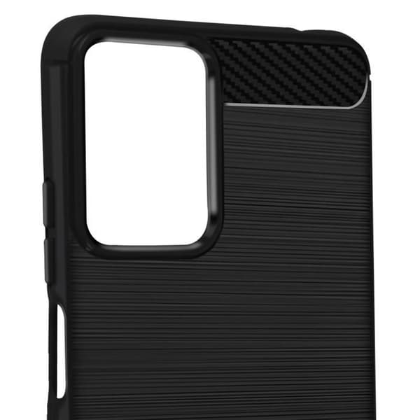 AVIZAR Fodral för Motorola Moto G24 och G04 - Kol och borstad svart effekt - Flexibelt silikonfodral