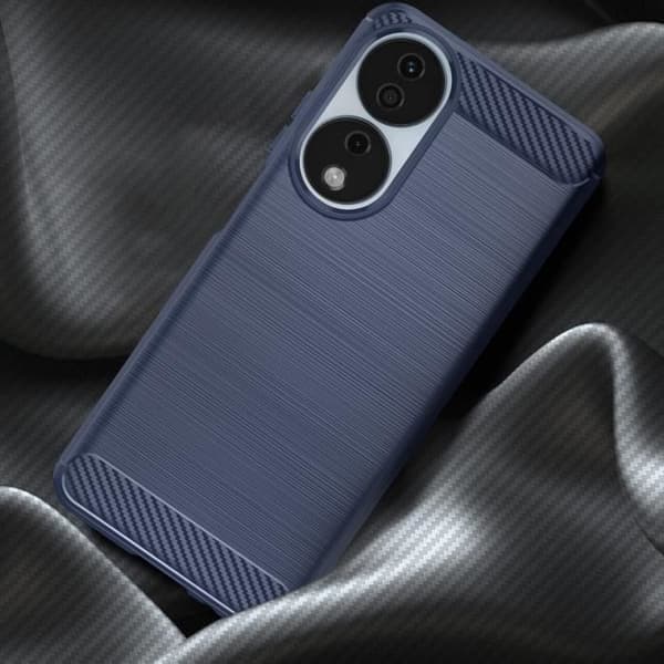 Fodral för Honor 90 Smart - AVIZAR - Kol och borstad effekt - Blå - Halvstyv