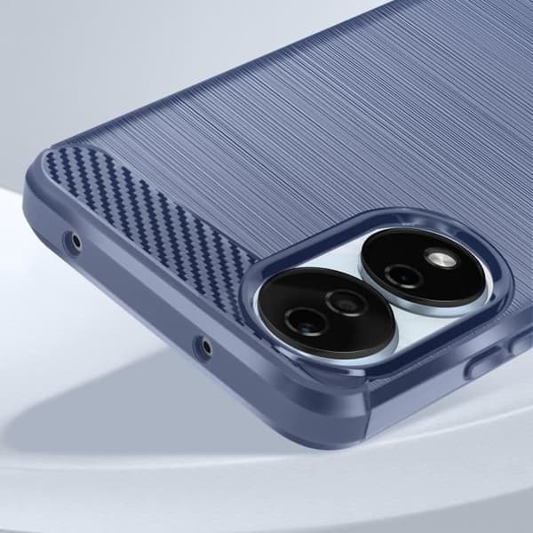 Fodral för Honor 90 Smart - AVIZAR - Kol och borstad effekt - Blå - Halvstyv