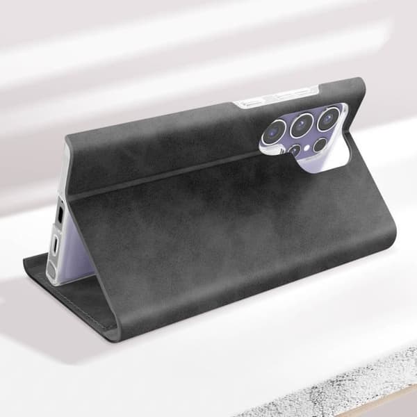Fodral till Samsung Galaxy S24 Ultra Flip-korthållare Eco-leather Nappa Black