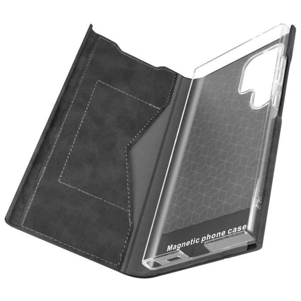 Fodral till Samsung Galaxy S24 Ultra Flip-korthållare Eco-leather Nappa Black