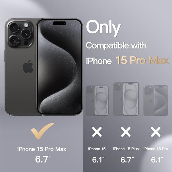 iPhone 15 Pro Max mat sort taske