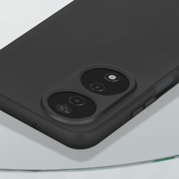 Fodral för Honor 90 Smart - AVIZAR - Halvstyv silikon - Soft-touch finish - Handledsrem ingår - Svart