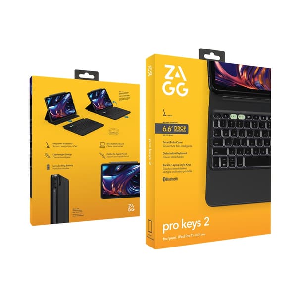 ZAGG iPad Pro 11 (M4) Etui Med tastatur Pro Keys 2 Nordic Layout Svart