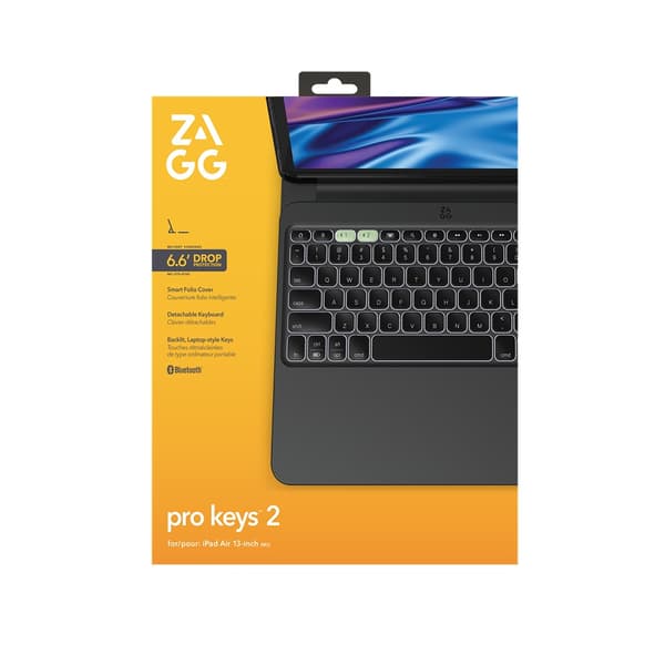 ZAGG iPad Air 13 (M2/M3) Etui Med tastatur Pro Keys 2 Nordic Layout Sort