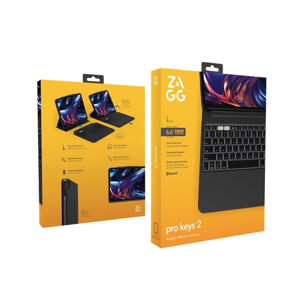 ZAGG iPad Pro 13 (M4) Kotelo Näppäimistöllä Pro Keys 2 Nordic Layout Musta