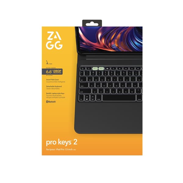 ZAGG iPad Pro 13 (M4) Kotelo Näppäimistöllä Pro Keys 2 Nordic Layout Musta