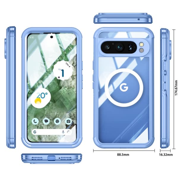 INF Beskyttelsescover til Google Pixel 9 Pro XL med 360° magnetisk stativ Google Pixel 9 Pro Blå