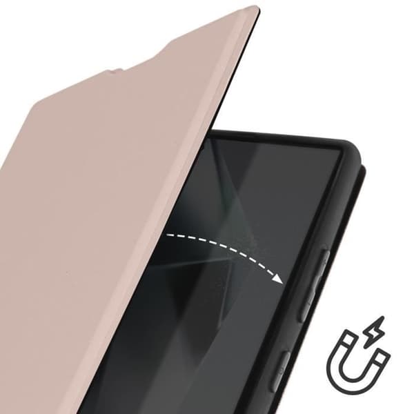 AVIZAR fodral till Samsung Galaxy S24 Ultra - Rosa - Soft touch - Korthållare och stativ