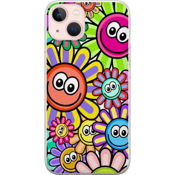 Apple iPhone 13 Gennemsigtig cover Glade Blomster