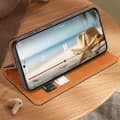 Miniatyrbild 3 av 4: Samsung Galaxy S24 Plus Svart plånboksfodral i äkta läder - AVIZAR - Flik - Integrerade korthållare