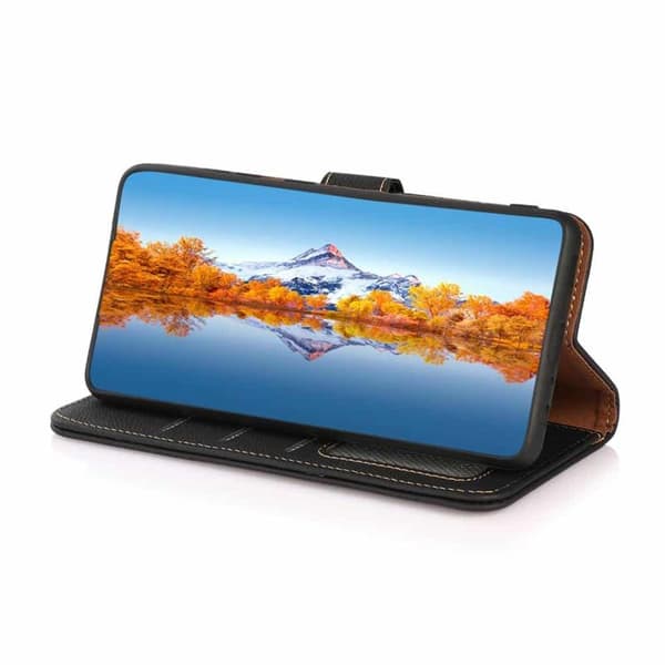 Lompakkokotelo 3-kortti nahkaa RFID Sony Xperia 10 VI - Musta