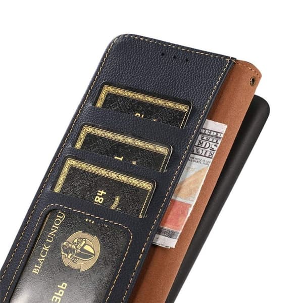 Wallet 3-kort læder RFID Sony Xperia 10 VI - Blå