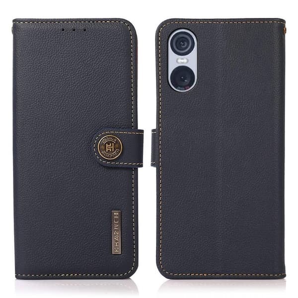 Wallet 3-kort læder RFID Sony Xperia 10 VI - Blå