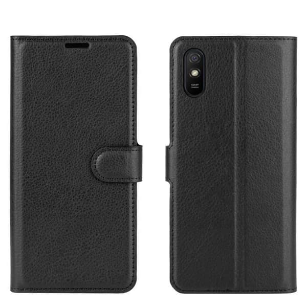 Etui Coque - YIKXIULF - Redmi 9C - Svart - 3 Kortplatser - Plånboksficka