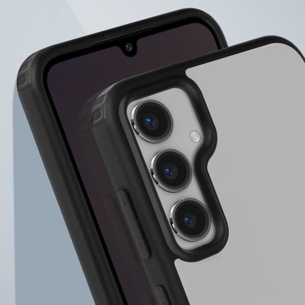 Fodral till Samsung S24 Hård Stötsäker hörn Frostad Baksida Vit / Svart
