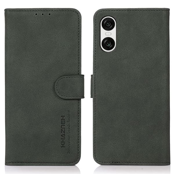 SKALO Sony Xperia 10 VI KHAZNEH Lompakkokotelo PU-nahasta - Vihreä