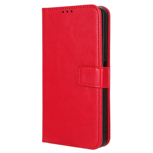 SKALO Sony Xperia 1 VI Crazy Horse lompakko PU nahka - Punainen