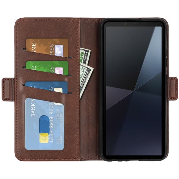 SKALO Sony Xperia 10 VI Premium Cut Flip Cover - Brun