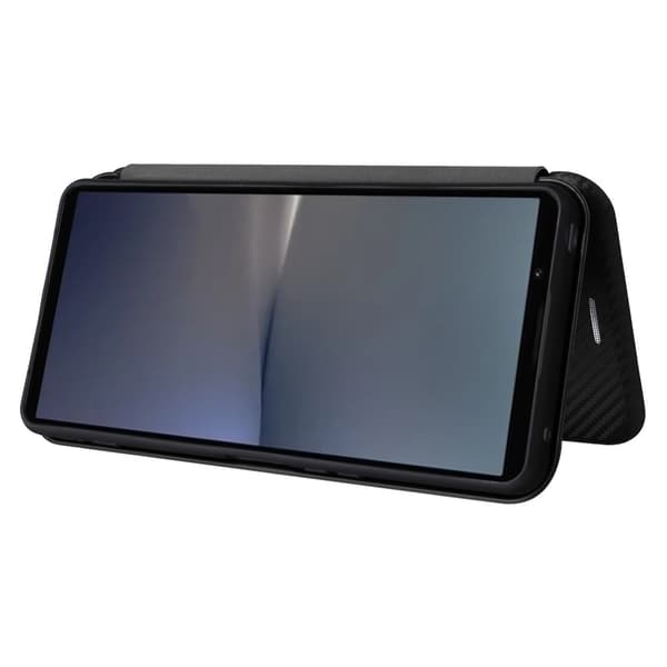 SKALO Sony Xperia 1 VI Carbon Fiber Plånboksfodral - Svart