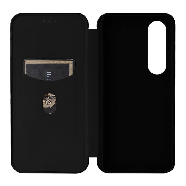 SKALO Sony Xperia 1 VI Carbon Fiber Plånboksfodral - Svart