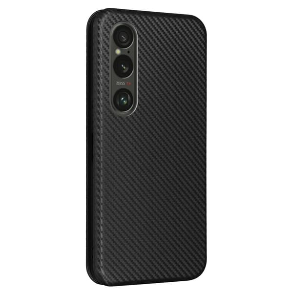 SKALO Sony Xperia 1 VI Carbon Fiber Plånboksfodral - Svart