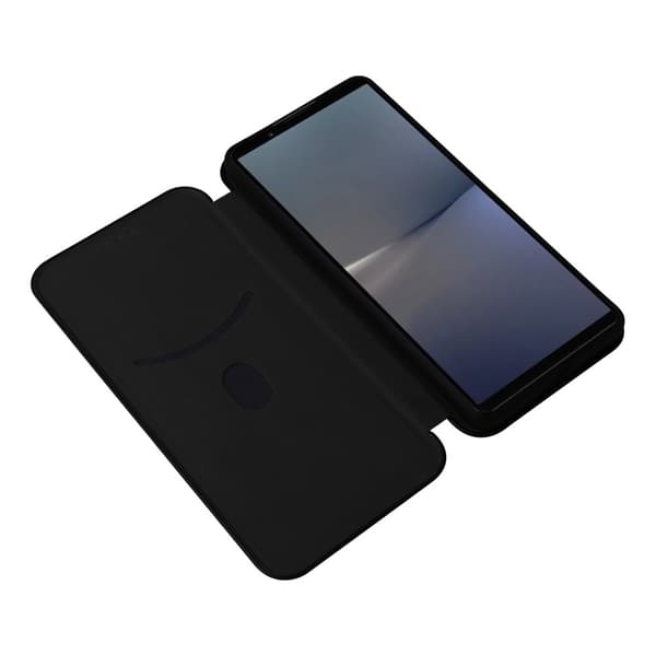 SKALO Sony Xperia 1 VI Carbon Fiber Plånboksfodral - Svart