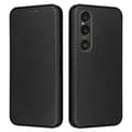 Miniatyrbild 1 av 9: SKALO Sony Xperia 1 VI Carbon Fiber Plånboksfodral - Svart