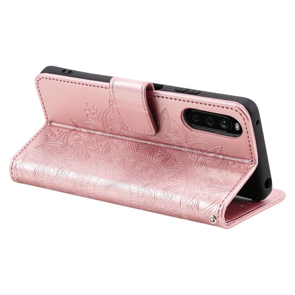 SKALO Sony Xperia 10 VI Mandala Plånboksfodral - Roséguld