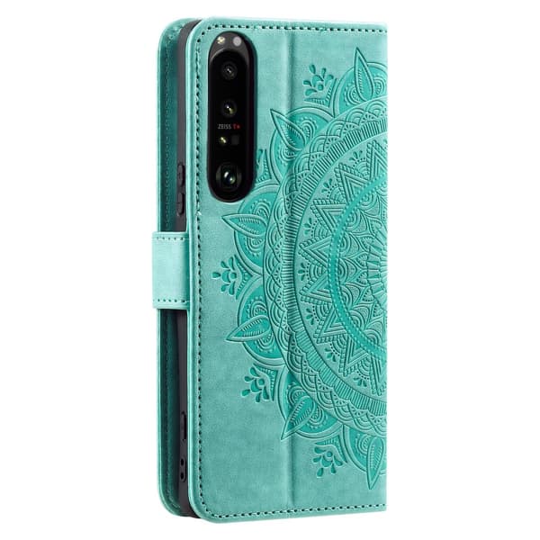 SKALO Sony Xperia 1 VI Mandala lompakkokotelo - Turkoosi