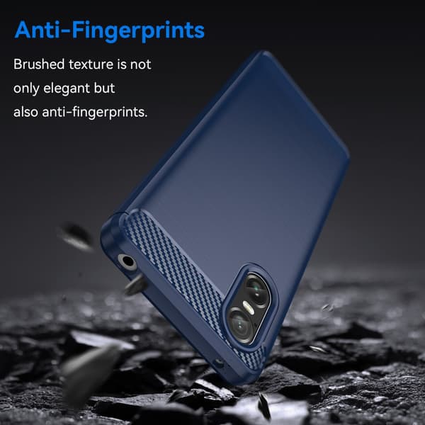 SKALO Sony Xperia 10 VI Armor Carbon Iskunkestävä TPU suojakuori