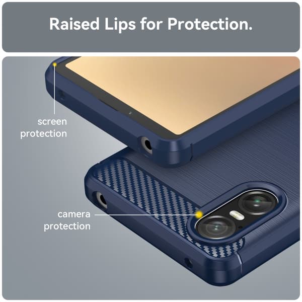 SKALO Sony Xperia 10 VI Armor Carbon Iskunkestävä TPU suojakuori
