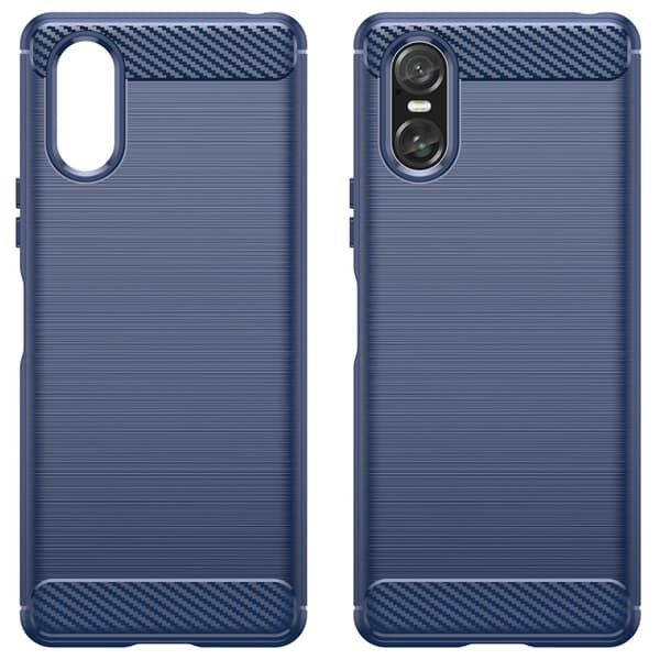 SKALO Sony Xperia 10 VI Armor Carbon Iskunkestävä TPU suojakuori