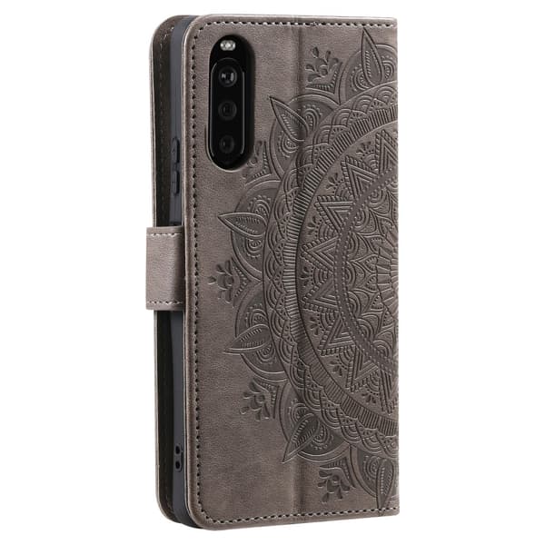 SKALO Sony Xperia 10 VI Mandala Flip Cover - Grå