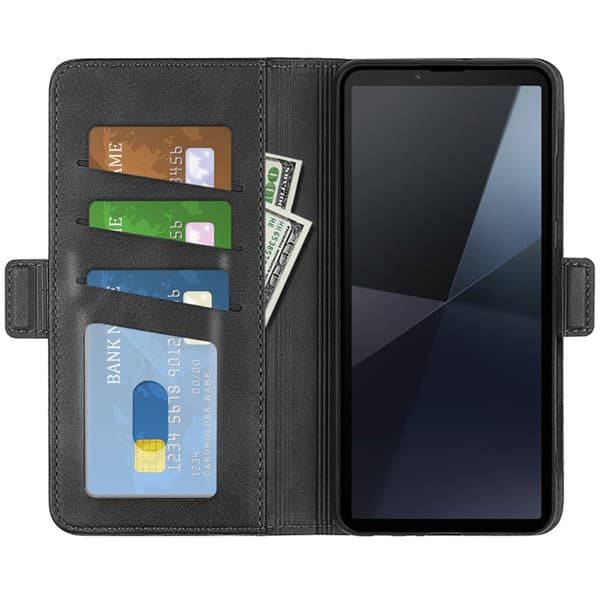 SKALO Sony Xperia 10 VI Premium Cut Plånboksfodral - Svart