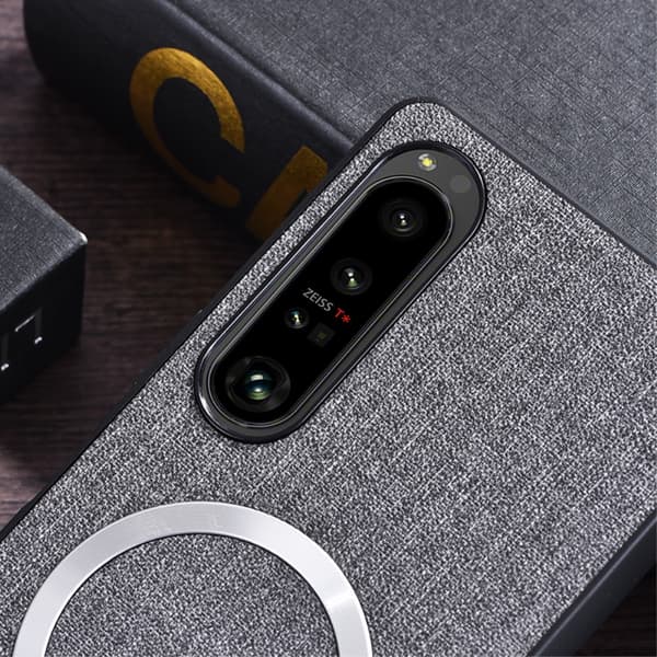 Sony Xperia 1 VI SKALO Hybrid Magnetic Ring kangaskuori - Musta