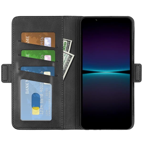SKALO Sony Xperia 1 VI Premium Korttikotelo Suojakuori - Musta
