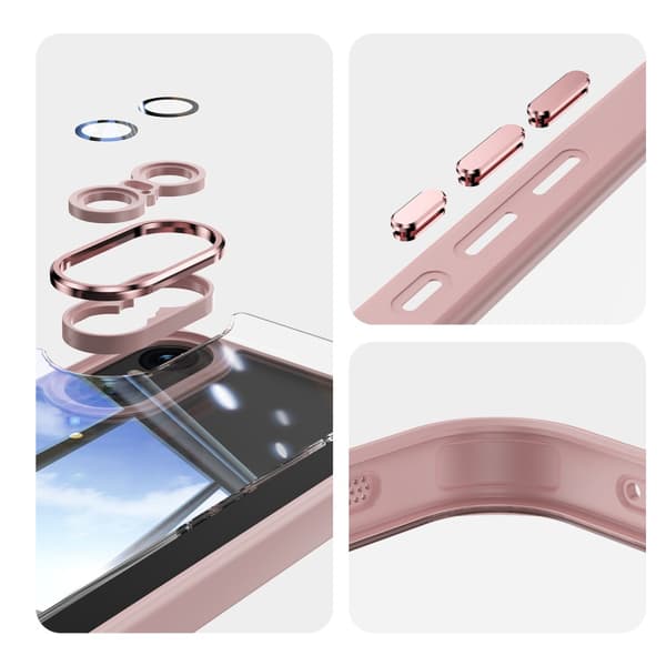 Sony Xperia 10 VI SKALO Silky Touch TPU + Akryyli Metallipainikkeet Suojakuori - Pinkki